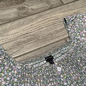 Art Class floral puff sleeve ruched kids xl 14-16 ruffle short romper